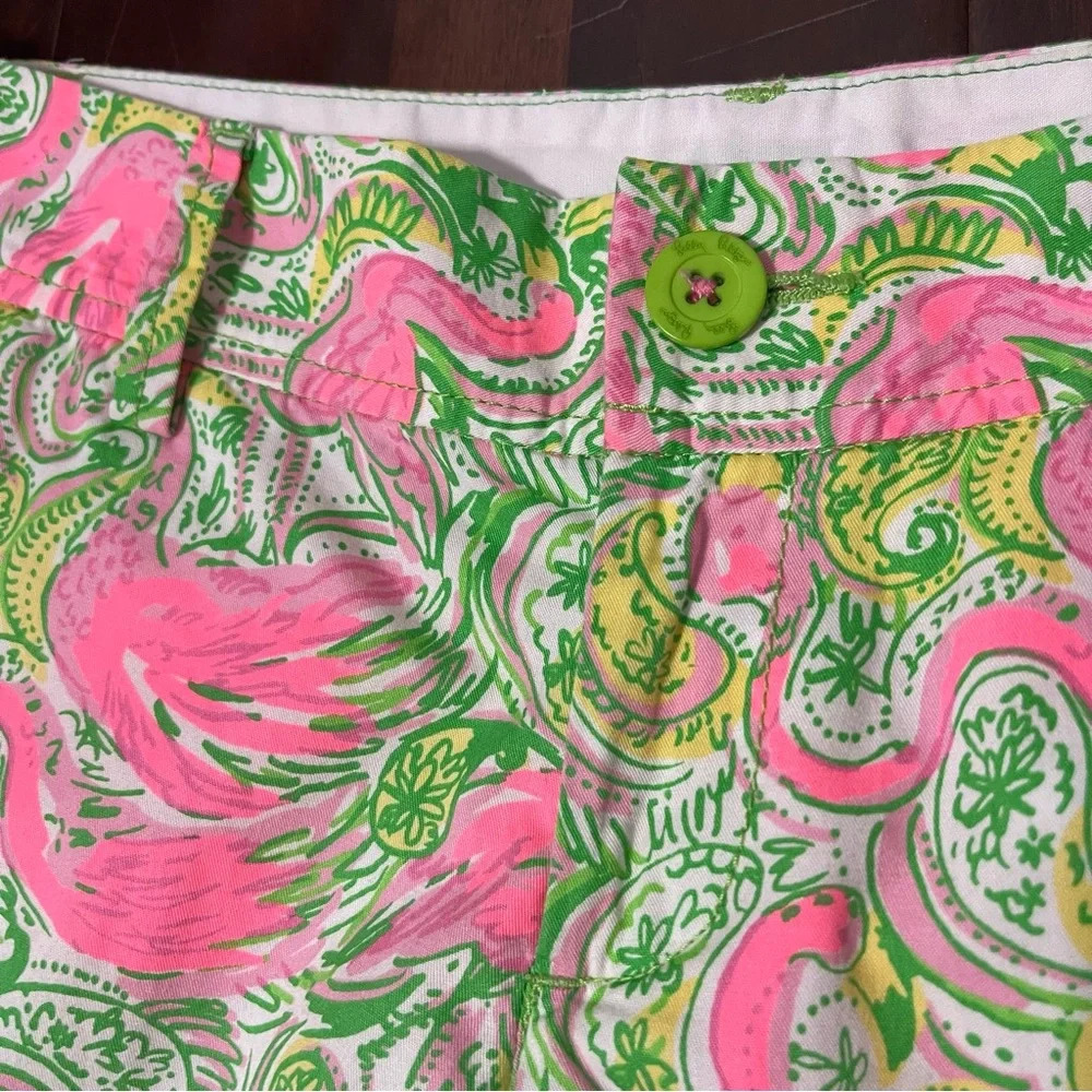 Lilly Pulitzer Green and Pink Bermuda Shorts Resort Style - Picture 2 of 9